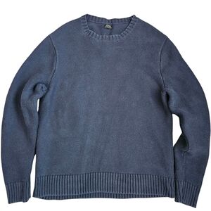J. Crew Chunky Fisherman Blue Crewneck Sweater 100% Organic Cotton